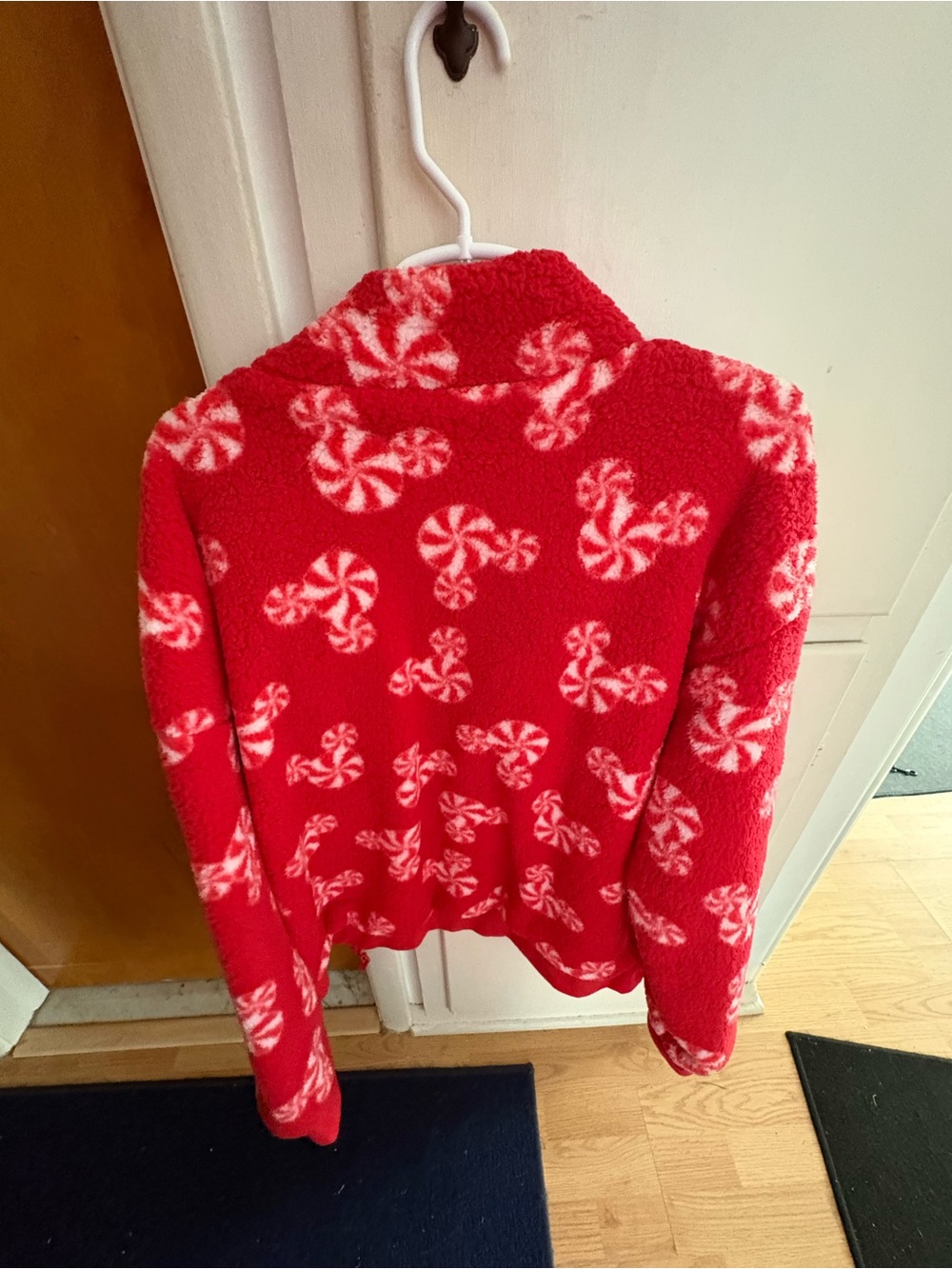 Disney Red and White Peppermint Sherpa Turtleneck Sweater
